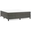 vidaXL Boxspringbett mit Matratze Dunkelgrau 180x200 cm Samt