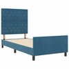 vidaXL Boxspringbett mit Kopfteil Dunkelblau 90 x 200 cm Samt