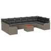 vidaXL Gartensofa-set 10 stk. Grau Poly-Rattan