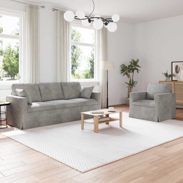 vidaXL Sofa 2 pcs Hellgrau