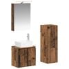 vidaXL Badezimmerm&ouml;bel-Set 4 pcs Altholz Ingenieurholz und Glas
