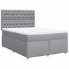 vidaXL Boxspringbett mit Matratze Hellgrau 140x190 cm Stoff
