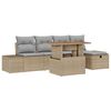 vidaXL Garten-Sofa-Set 6 pcs Beige Poly-Rattan