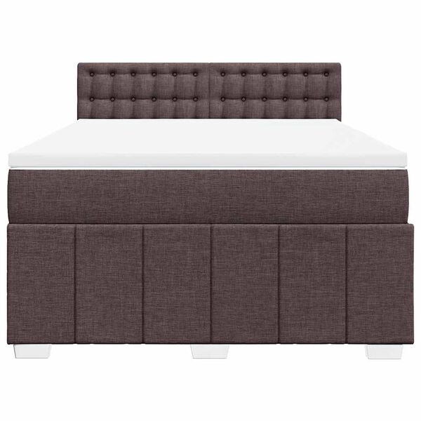 vidaXL Boxspringbett mit Matratze Dunkelbraun 140x190 cm Stoff