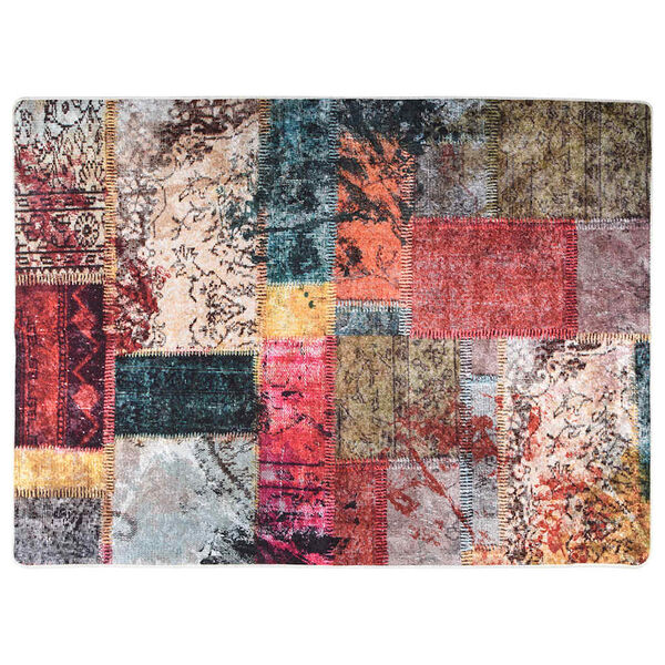 vidaXL Teppich Waschbar Patchwork Mehrfarbig 120x180 cm Rutschfest