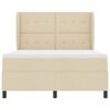 vidaXL Boxspringbett mit Matratze Creme 160 x 200 cm Stoff