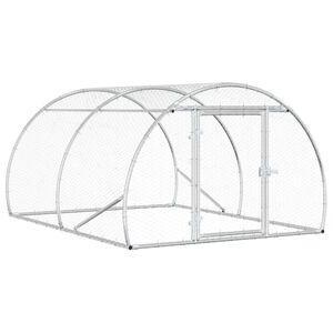 vidaXL H&uuml;hnerunterkunft Silber 200 x 150 x 100 cm Verzinkter Stahl