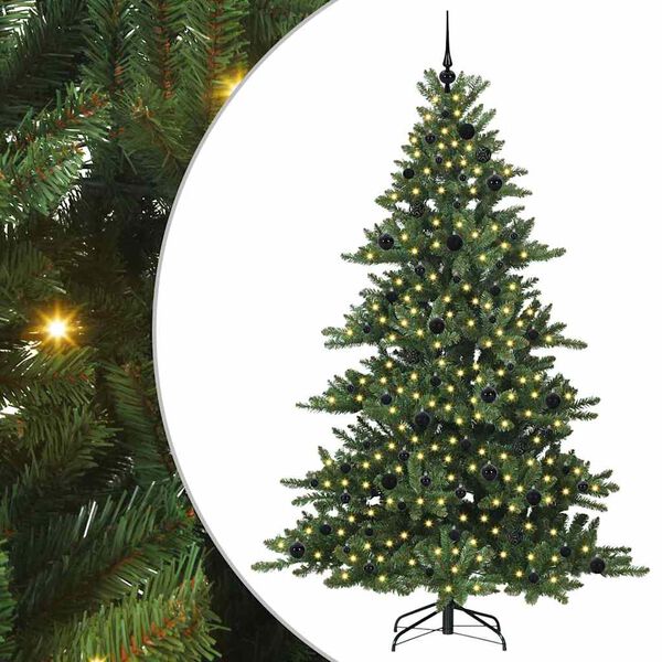 vidaXL K&uuml;nstlicher klappbarer Weihnachtsbaum Gr&uuml;n 210 cm PVC und Stahl