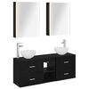 vidaXL Badezimmerschrank-Set 5 stk. Schwarze Eiche Holzwerkstoff