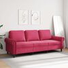 vidaXL 3-Sitzer-Sofa Weinrot 180 cm Samt