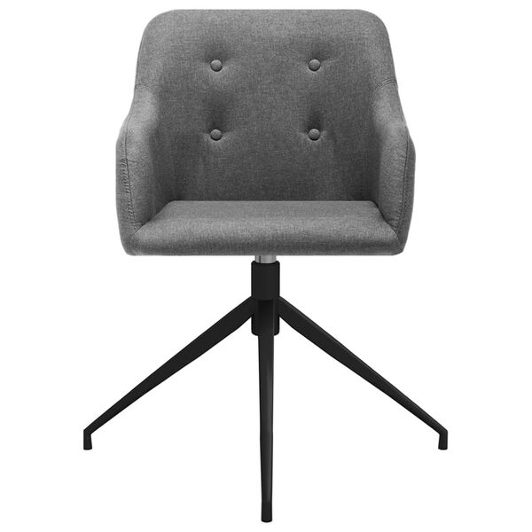 vidaXL Esszimmerst&uuml;hle 4 Stk. Drehbar Hellgrau Stoff