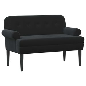 vidaXL Zweisitzer mit Knopfheftung Schwarz 120 x 66 x 78 cm Samt