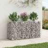 vidaXL Gabionen Hochbeet Silber 150 x 50 x 80 cm Verzinkter Stahl