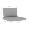 vidaXL 3-tlg. Garten-Lounge-Set mit Grauen Kissen