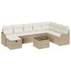 vidaXL Sofa Set 9 stk. 8-Sitzanzahl Beige und Creme Poly-Rattan