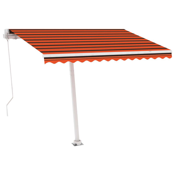 vidaXL Markise Manuell Einziehbar mit LED 300x250 cm Orange und Braun