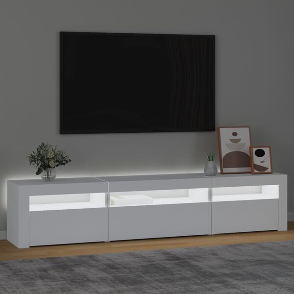 vidaXL TV-Schrank mit LED-Leuchten Weiß 195x35x40 cm