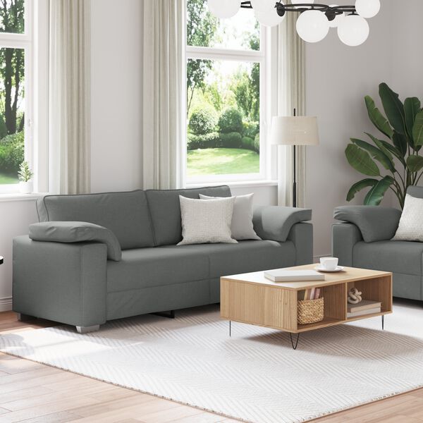 vidaXL Sofa 2 pcs Dunkelgrau 219 x 80 x 82 cm Stoff