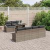vidaXL Gartensofa-set mit Kissen 8 pcs Grau Poly-Rattan