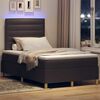 vidaXL LED Boxspringbett mit Matratze Dunkelbraun 120 x 190 cm Stoff