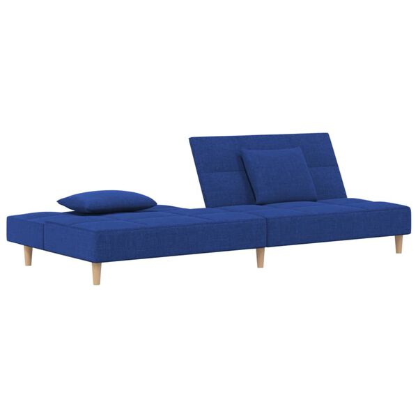 vidaXL Schlafsofa 2-Sitzer mit 2 Kissen Blau Stoff