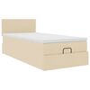 vidaXL Ottoman-Bett mit Matratze & LEDs Creme 80x200 cm Stoff