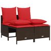 vidaXL 4-teiliges Gartensofa-Set mit Kissen, braun, Polyrattan