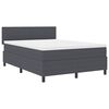 vidaXL Boxspringbett Dunkelgrau und Weiß 203 x 160 x 88 cm Cordstoff