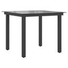 vidaXL Gartentisch Schwarz 80x80x74 cm Aluminium und Glas