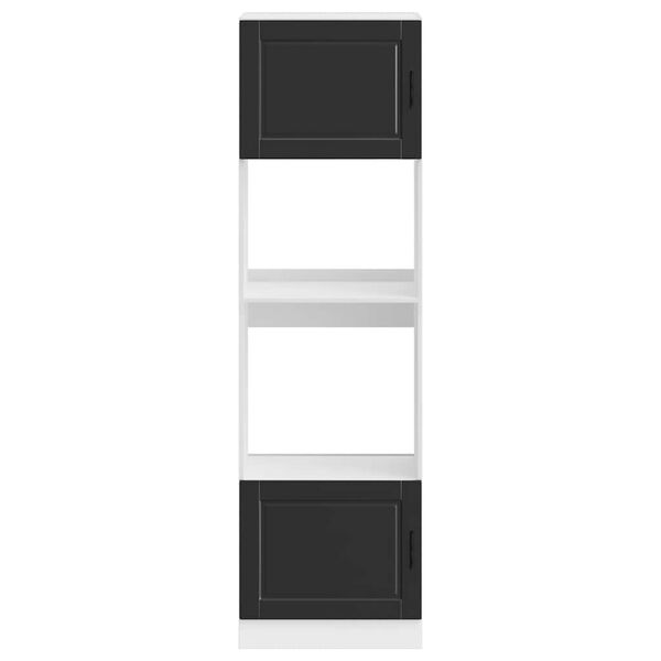 vidaXL Herdumbauschr&auml;nke 2 Stk. Porto Schwarz Holzwerkstoff