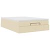 vidaXL Ottoman-Bett mit Matratze Creme 140x190 cm Stoff