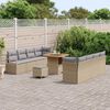 vidaXL Garten-Sofa-Set mit Kissen 11 pcs Beige Poly Rattan