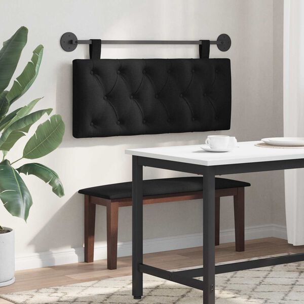 vidaXL H&auml;ngevorderseite Wandmontiert Schwarz 110 x 55 x 7 cm Stoff