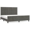 vidaXL Bettgestell ohne Matratze Dunkelgrau 160x200 cm Samt