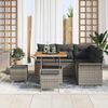 vidaXL Garten-Sofa-Set mit Kissen mit Speicher mit Kissen 8 pcs Grau