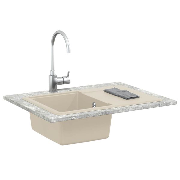 vidaXL Waschbecken Beige 670 x 460 mm 80% Quarz und 20% Harz