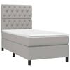 vidaXL Boxspringbett mit Matratze & LED Hellgrau 80x200 cm Stoff