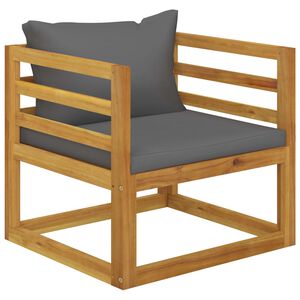 vidaXL Gartenstuhl mit Dunkelgrauen Auflagen Massivholz Akazie