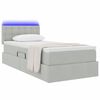 vidaXL Bett mit Stauraum und LED mit LED Hellgrau 100 x 200 cm Samt