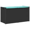 vidaXL Outdoor-Sitzbank mit Stauraum und Kissen Schwarz 100 cm
