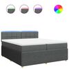 vidaXL Boxspringbett mit Matratze Dunkelgrau 200x200 cm Stoff