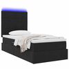 vidaXL Bett mit Stauraum und LED mit LED Schwarz 100 x 200 cm Samt