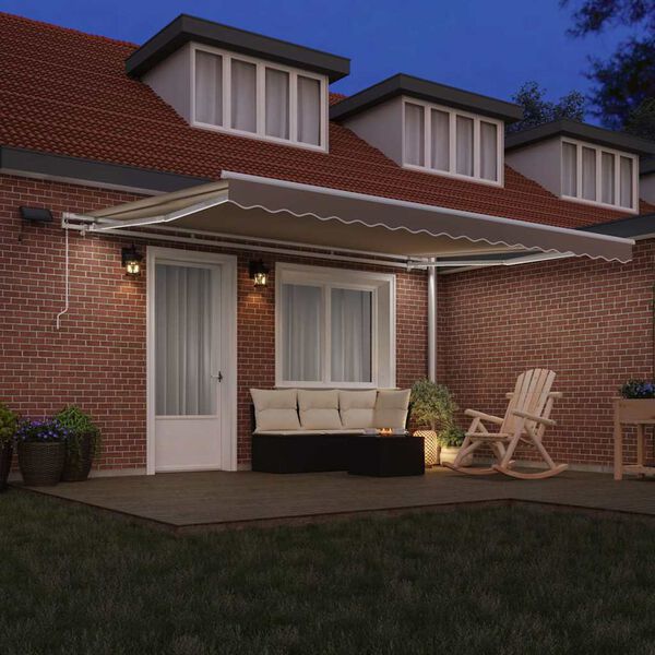vidaXL Einziehbare Markise Beige 450 x 300 cm Stoff und Stahl