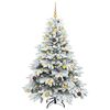 vidaXL K&uuml;nstlicher Weihnachtsbaum mit 150 LEDs Wei&szlig; 150 cm PE und PVC