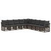 vidaXL Gartensofa-set 9 stk. 9-Sitzer Grau Poly-Rattan