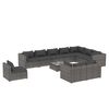 vidaXL 11-tlg. Garten-Lounge-Set mit Kissen Poly Rattan Grau