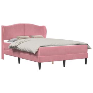 vidaXL Bettrahmen mit Kopfteil Rosa 160 x 200 cm Samt