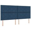vidaXL Boxspringbett mit Matratze Dunkelgrau 90x190 cm Blau Stoff