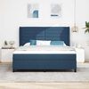 vidaXL Boxspringbett mit Matratze mit Kopfteil Blau 180 x 200 cm Stoff
