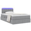 vidaXL Bett mit Stauraum und LED mit LED Hellgrau 120 x 200 cm Stoff